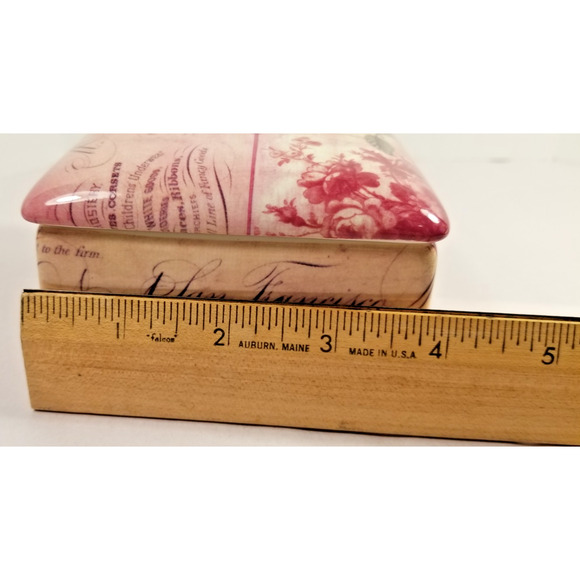 Vintage Romance! Red Rose Floral Trinket Jewelry Porcelain Box Kimberly Poloson - Picture 4 of 8